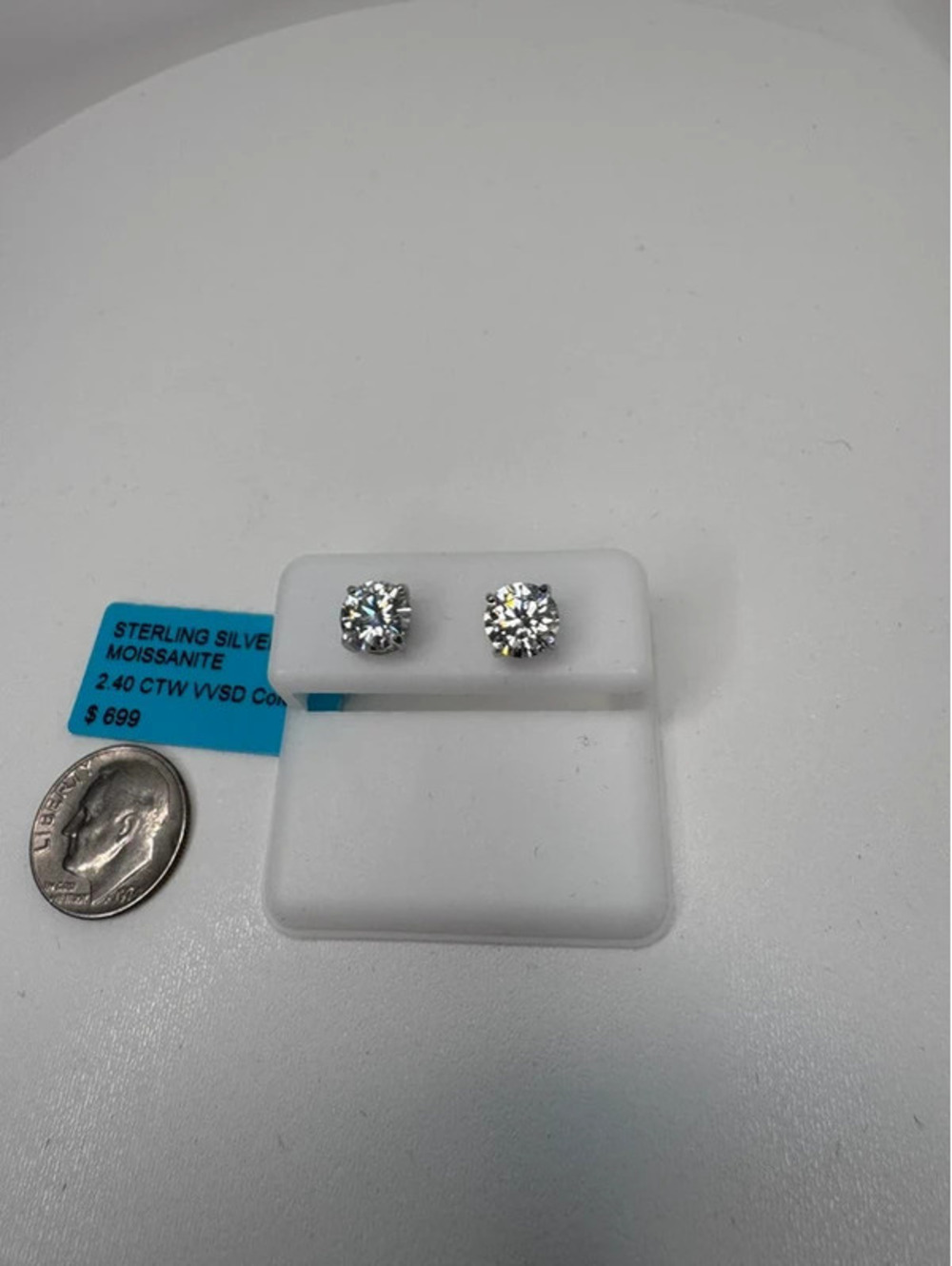 2.40 CTW Moissanite pushback earrings 925 silver